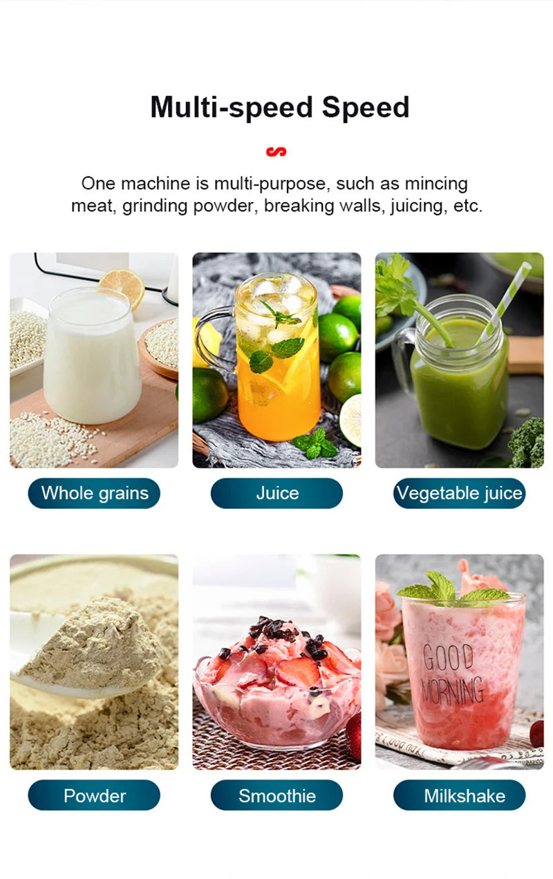 2000W Heavy Duty Commercial Grade Blender Mixer Juicer Fruit Food Processor Ice Smoothies Blender High Power Juice maker Crusher