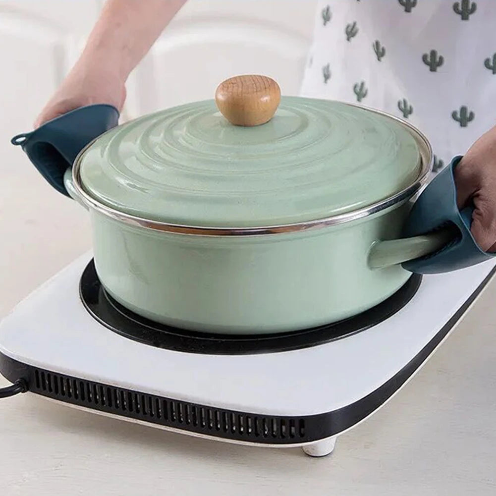 Oven Mitts Rubber Oven Mitts Silicone Potholders Mini Oven Mitts Kitchen Mittens Pinch Mitts for Kitchen Cooking Baking Gloves