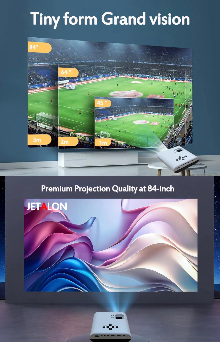 Upgraded 5G WiFi Bluetooth Projector Native1080P Video Projector with USB-C Power Bank Compatibility Home Theater Mini Projector