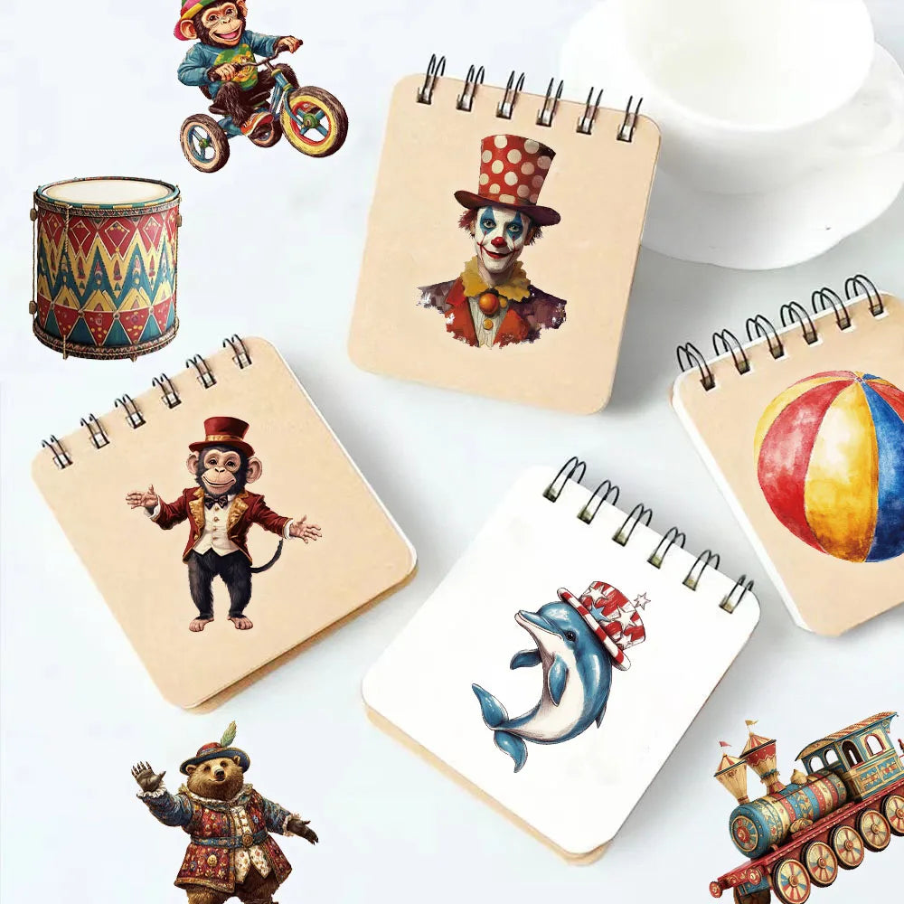 50PCS Creative Circus Stickers Decorative Notebook Phone Cases Water Cups DIY Personalized Waterproof Sticker