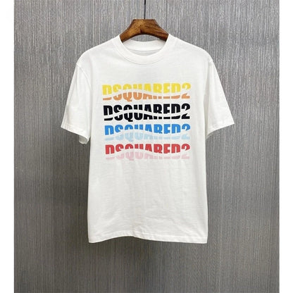 Trendy short-sleeved T-shirts for men and womenwith colorful letter printsare fashionabletrendycasual and comfortable tops