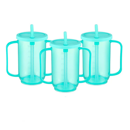 RALCA-12 Oz Plastic Sippy Cups 3 Pcs , Spill Proof Design For Adults For Elderly Disabled Dysphagia Patients  Use