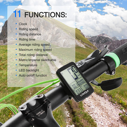 Lixada USB Rechargeable Wireless Bike Cycle Computer Bicycle Speedometer Odometer with Computer Mount Holder Computer
