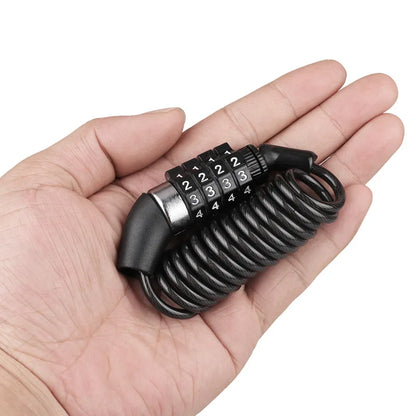 Bicycle Lock Helmet Lock Bicycle Safety Lock Password Rope Lock Steel Wire Lock Mountain Bike Backpack Lock Portable Steel