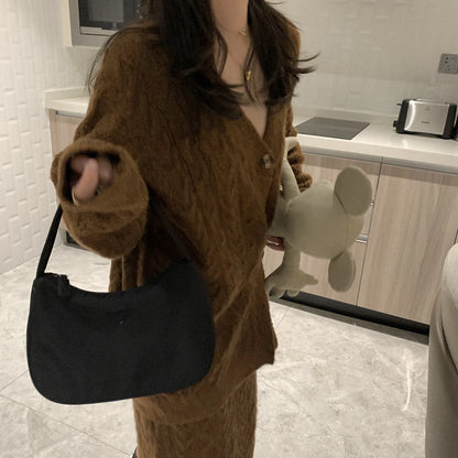 Women Sweater Winter 2 Piece Sets Elegnat Knitted Suits Female Sweaters Vintage Womens Skirt High Waist Autumn Vintage Vestidos