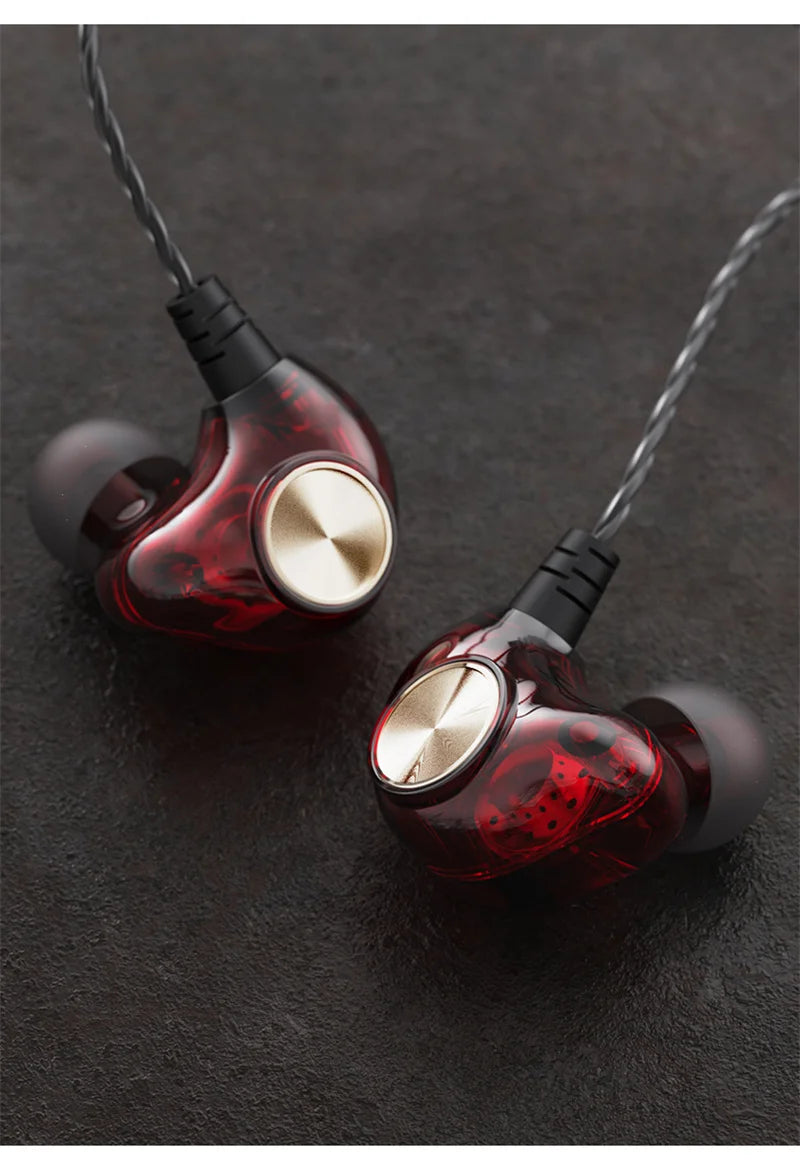 Android Mobile Phone DrivebyWire Headset Metal Heavy Bass Computer PC Headset InEar Sports Headset