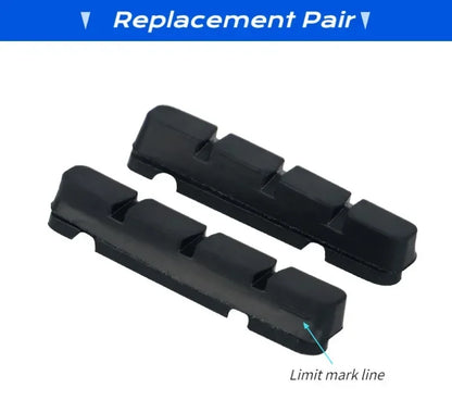 A Pair 55MM Brake Pads for Road Bikes with Metal Rings C-brake Pads Replaceable Brake Blocks Aluminium Alloy Block Bicycle Parts