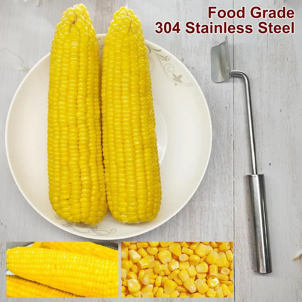 Corn Cob Peeler Stainless Steel Corn Peeling Tool Corn Stripper Tool Corn Thresher Cutter for Home Kitchen Restaurant Supplies