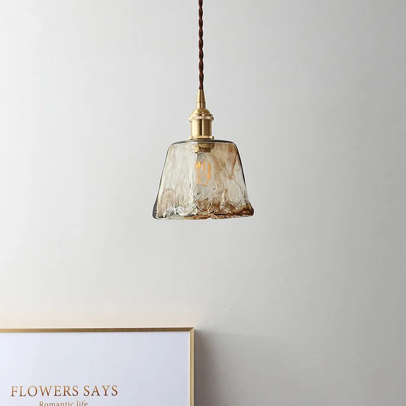 Antique hanging lamp Art Deco Design rustic light Led glass lampshade lampshade for Bedroom Room dining table lamp