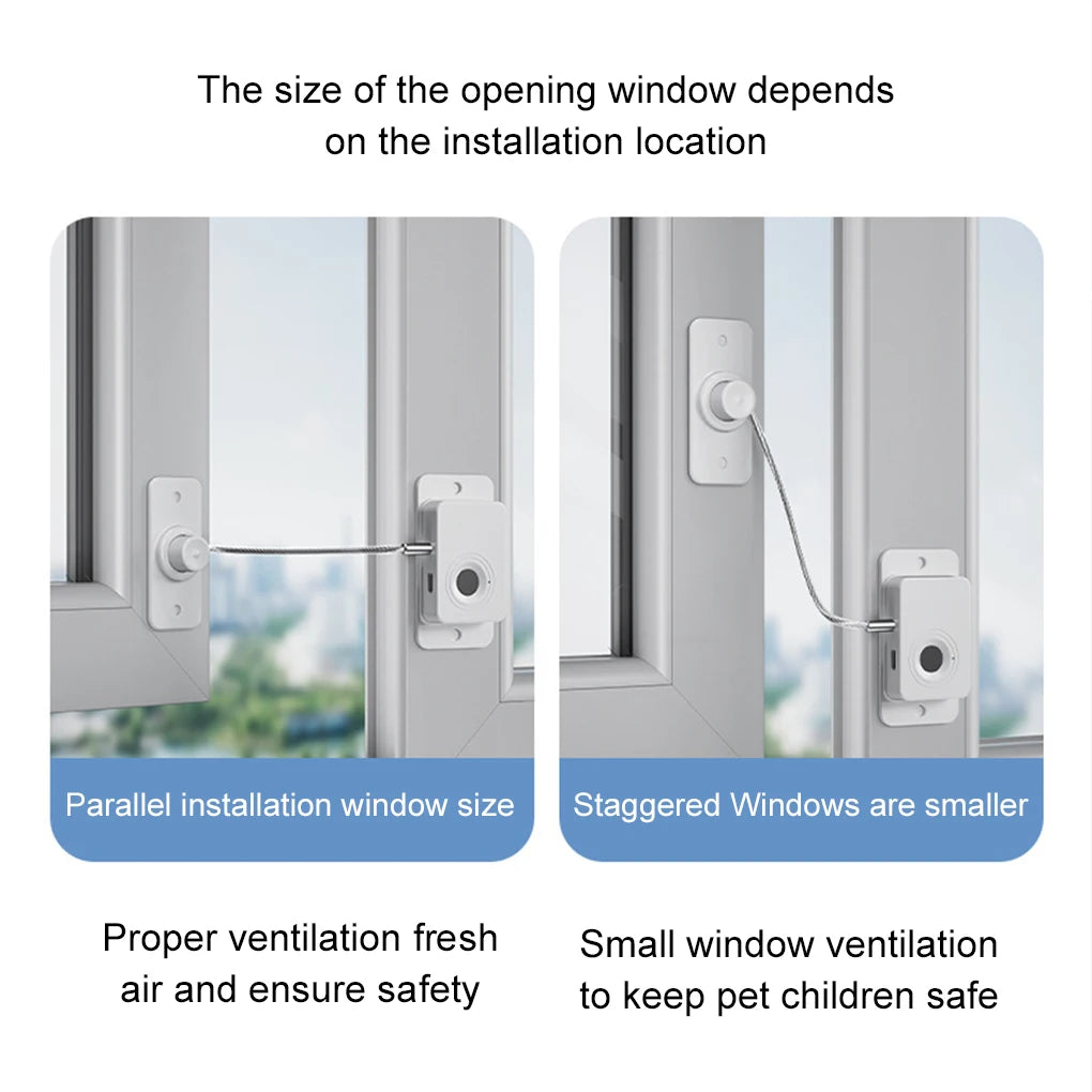 Rechargeable Fingerprint Lock Child Safety Lock Cabinet Fridge Drawer Door Lock Stainless Steel Cable Protection Home Security