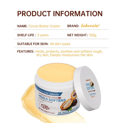 Cocoa Butter Cream Body Lotion Helps soothe rough, soften dry skin Vitamin E helps improve skin For use on body and face