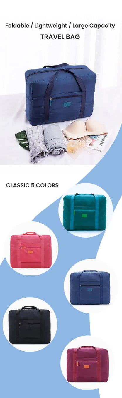 Foldable Travel Duffel Bag Lightweight Travel Bag for Women and Men Tote Carry On Luggage Bag Weekender Overnight Bag