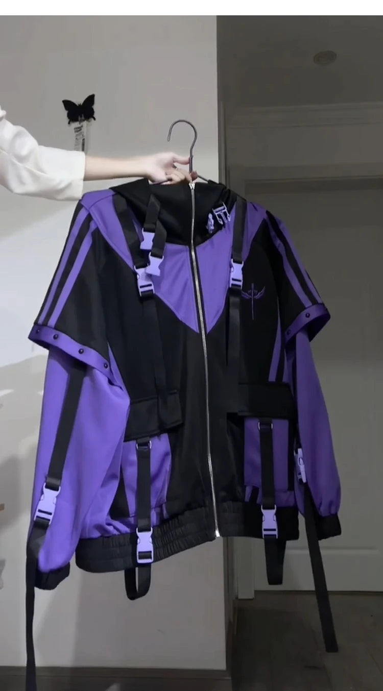 Oversize Jacket Trench Coat Men And Women Autumn Solid Japanese Fashion Vintage Casual High Street Hooded Functional Wind