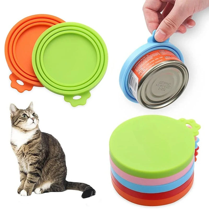 Reusable Pet Food Can Cover Portable Dogs Cat Storage Tin Cap Lid Silicone Health Pet Supplies Seal Mould Proof Pet Can Covers