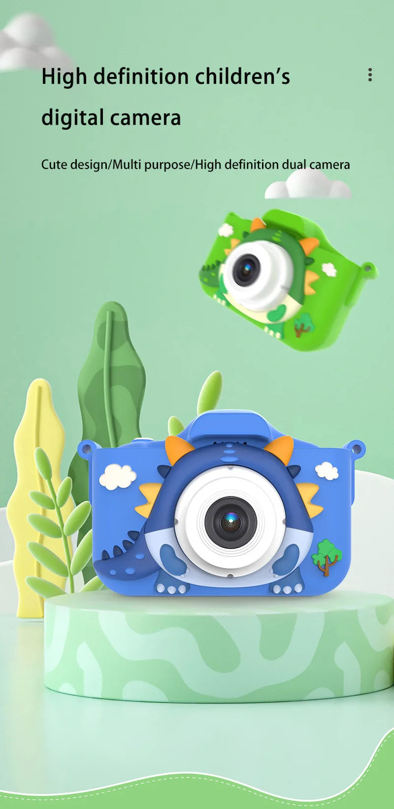 Xiaomi Children's Digital Camera Mini Camera Video Camera Small SLR Action Camera Cartoon Toy HD Dual Camera Photo Birthday Gift