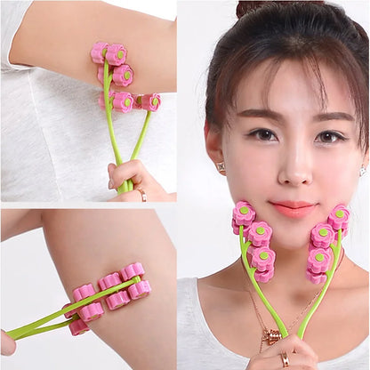 New Portable Flower Shaped Facial Roller Massager Anti Wrinkle Face Lifting Artifact Massage Alternative Relaxation Beauty Tool