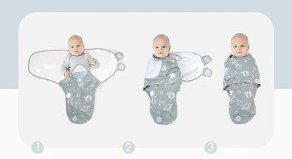 Baby Blanket Hat Set Cartoon Printed Cotton Newborn Swaddle Adjustable Infant Blankets Wraps Applicable All Seasons 0-6 Months