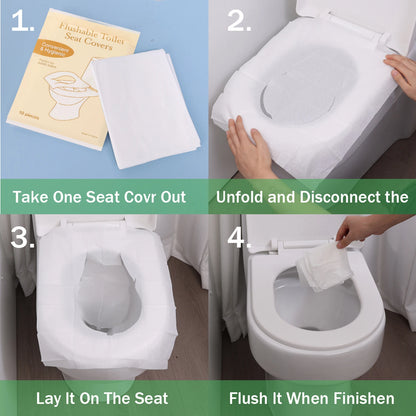 50/10pcs Disposable Toilet Seat Pads Portable Bathroom Toilet Pads Degradable Paper Portable Home Travel Camping Hotel Supplies