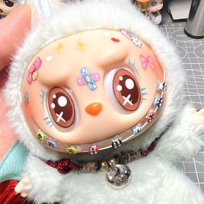 17cm Labubu Color Metal Bracelet Labubu Exquisite Eye Makeup Stickers Eyelash Stickers Vinyl Doll Diy Accessories