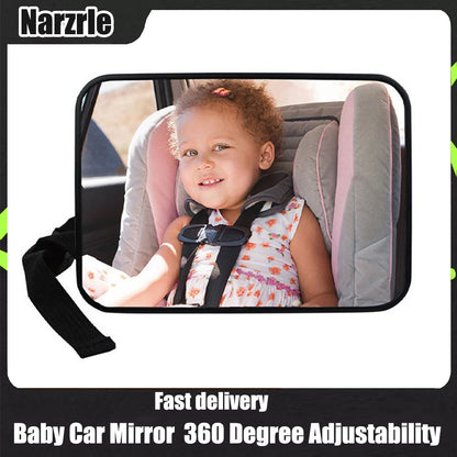 Baby Car Mirror Rear-facing 360° Car Seat Mirror Rear Facing Infant Shatterproof & Adjustable Convex Car Rear Seat Mirror