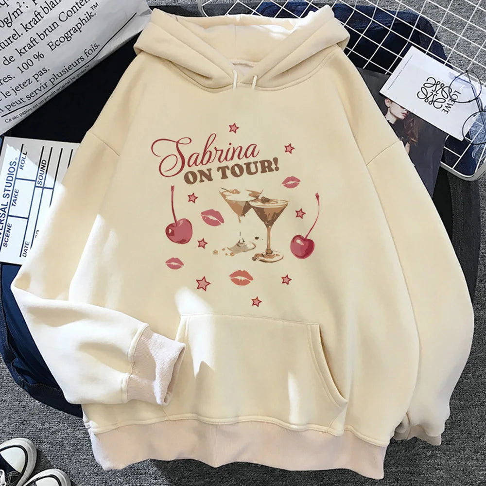 Sabrina Carpenter hoodie casual wear kawaii athleisure printed design girl sweatshirts youthful funny graphic elegant
