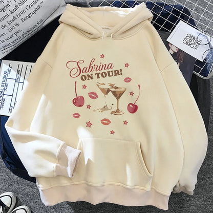 Sabrina Carpenter hoodie casual wear kawaii athleisure printed design girl sweatshirts youthful funny graphic elegant