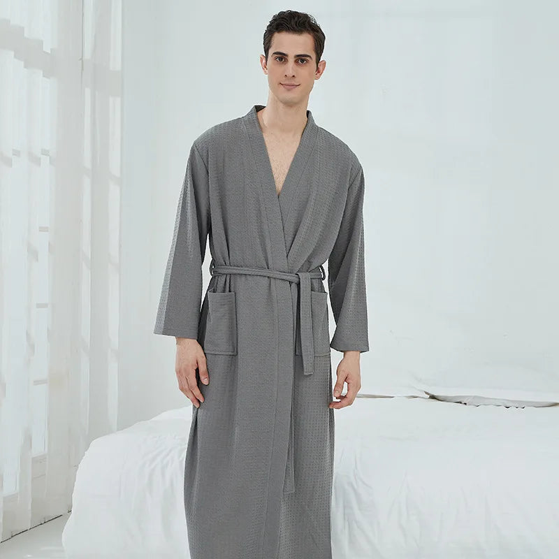 Soft and Comfortable Bathrobe Sauna Suits for Women Thin Nightgown Long Couples Home Clothes for Hotel Bathrobe Men