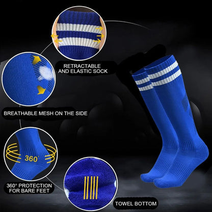 Sports Football Socks Non-slip Grip Football Socks Children Outdoor Running Fitness Socks