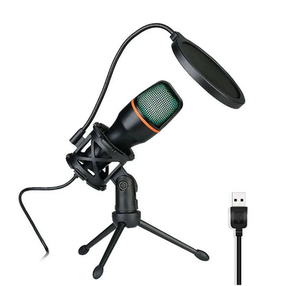 USB condenser microphone RGB desktop recording microphone suitable for PC laptops streaming media video games live streaming con