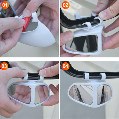 360 Degree Rotatable Side Car Blind Spot Convex Mirror Car Blind Spot Convex Mirror Rearview Parking Safety Auto Exterior Mirror