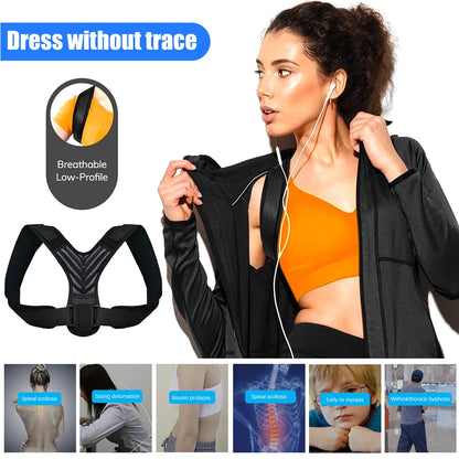 Posture Corrector for Women Men, Back Brace, Posture Trainer for Spinal Alignment & Posture Support Adjustable Back Straightener