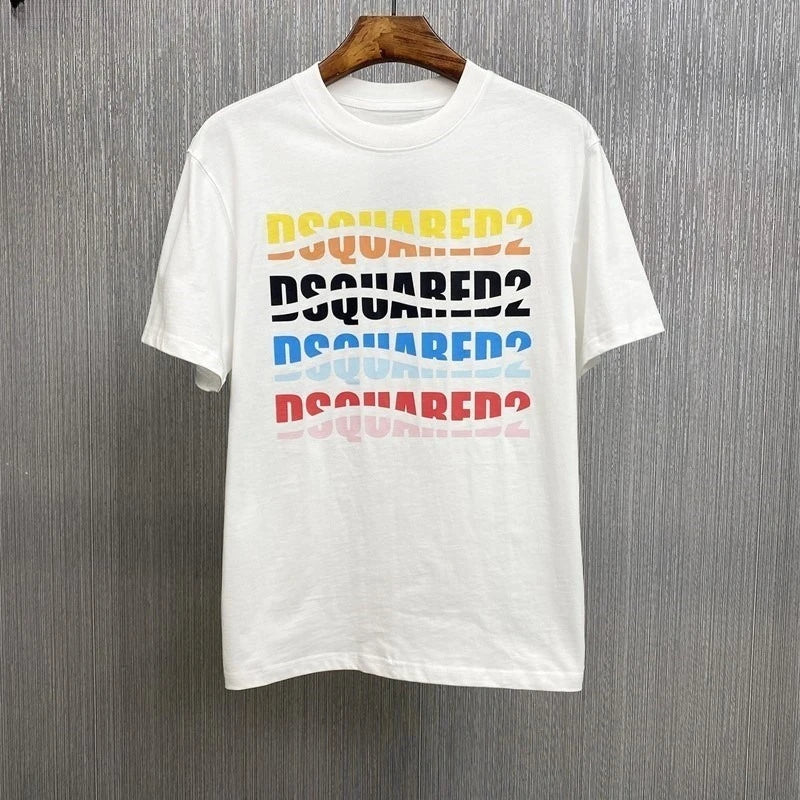 Trendy short-sleeved T-shirts for men and womenwith colorful letter printsare fashionabletrendycasual and comfortable tops