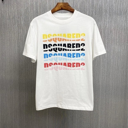 Trendy short-sleeved T-shirts for men and womenwith colorful letter printsare fashionabletrendycasual and comfortable tops