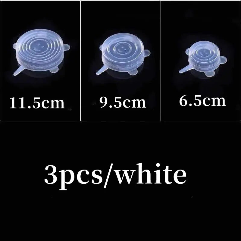 Silicone Stretch Food Covers Kitchen Fresh-keeping Lids Food Caps Elastic Expandable Microwave Airtight Plastic Wrap