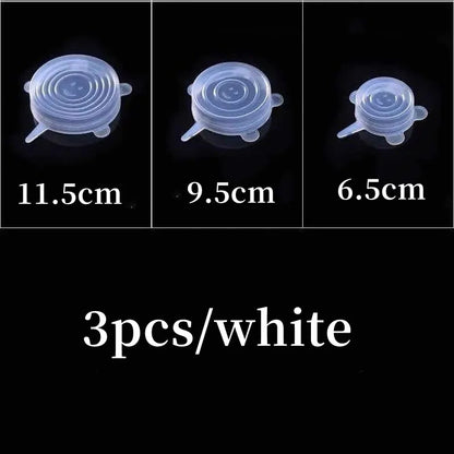 Silicone Stretch Food Covers Kitchen Fresh-keeping Lids Food Caps Elastic Expandable Microwave Airtight Plastic Wrap