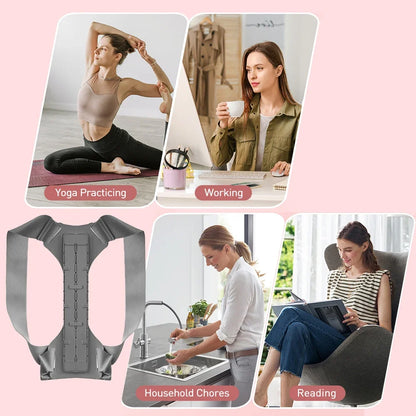 Posture Corrector Easy Wearing Concealed Back Brace with Adjustable Belt, Breathable Back Straightener for Improving Hunchback