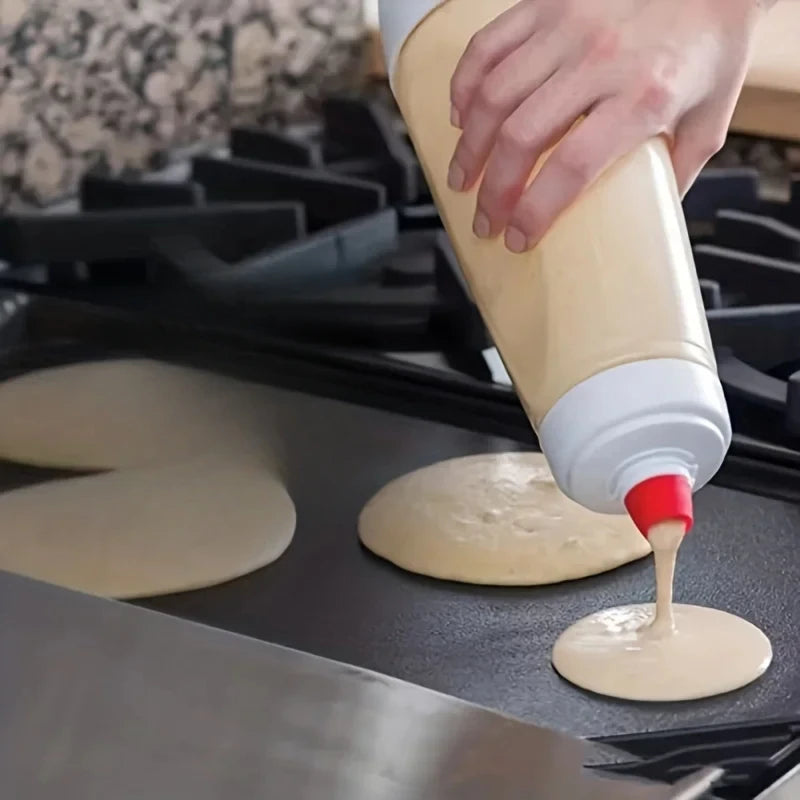 Pancake Batter Bottle Battler Mixer With Blender Ball Wire Whisk For Restaurant Baking Pancakes Cupcakes Muffins Crepes And More