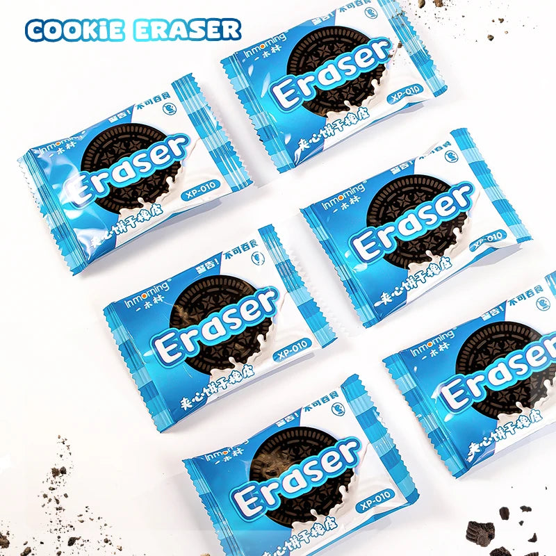 Kawaii stationery items School teacher gift Office Supplies classroom back to school cookie Carton Rubber Erasers cute things