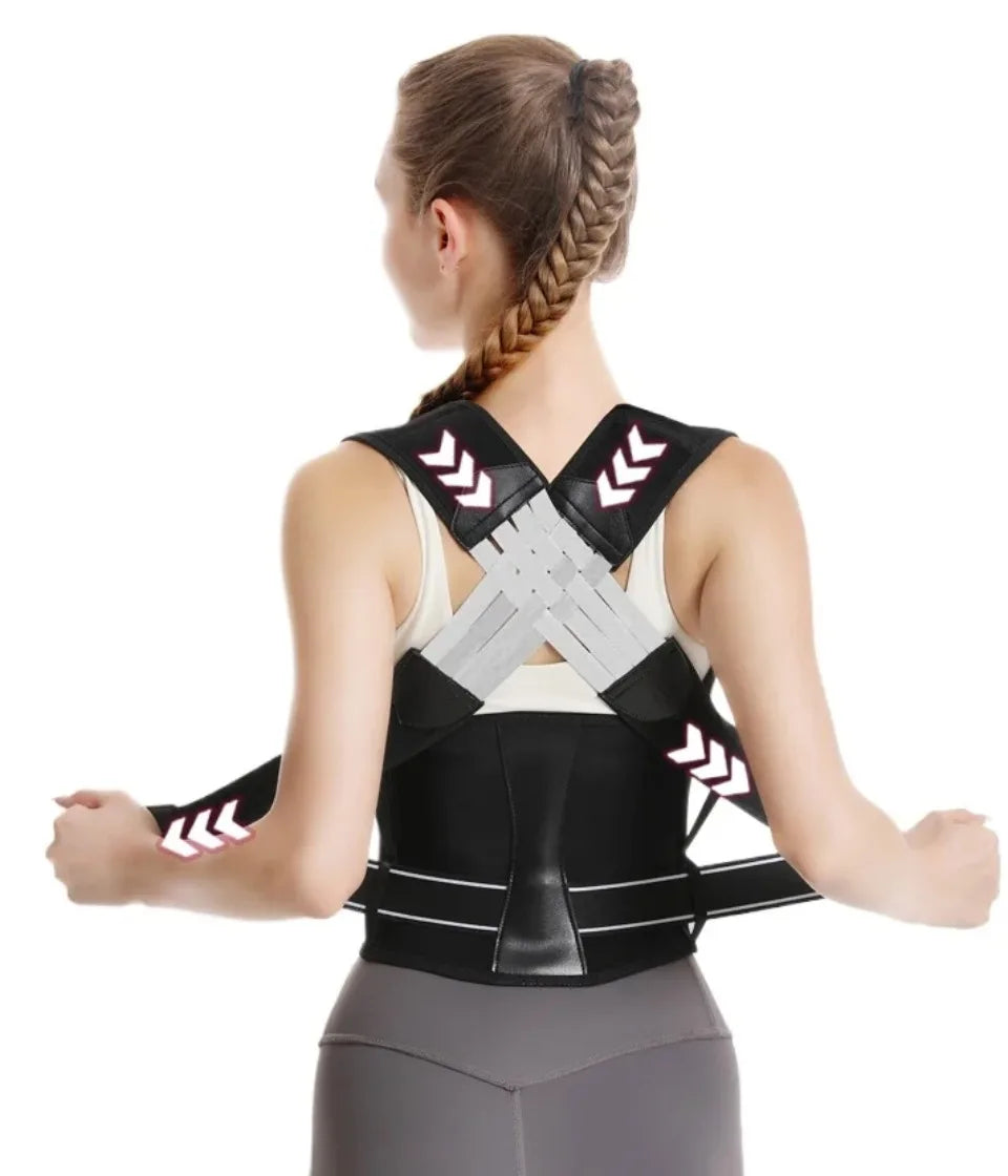 Posture Back Brace Adjustable Back Support Strap to Men and Women Prevent Spinal Distortion and Hunchback Suitable for Gym Body