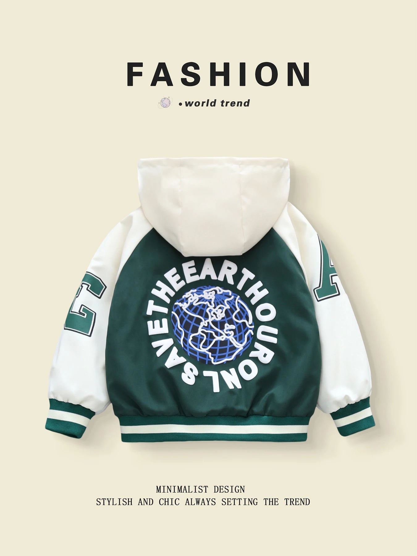 Color - Blocked Hooded Baseball Coats for Boys (3 - 10 Y) in Trendy Spring - Autumn Style