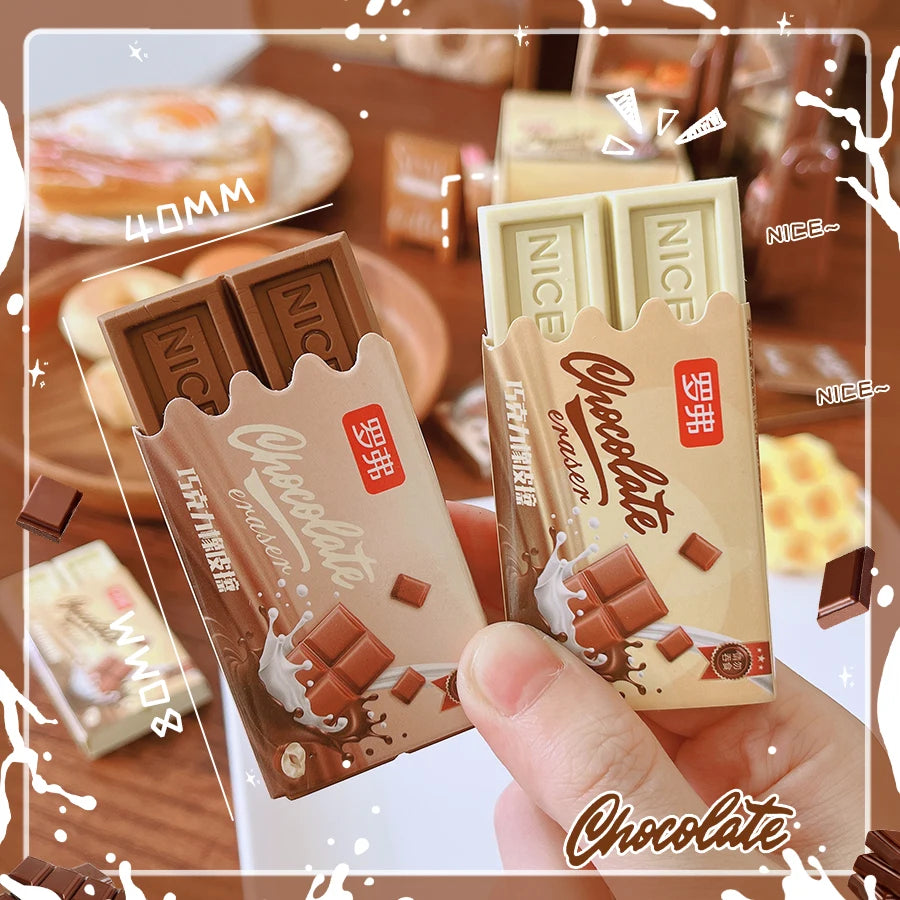 school teacher gift back to school supplies Aesthetic cute stationery Kawaii object funny erasers Chocolate rubber cute things