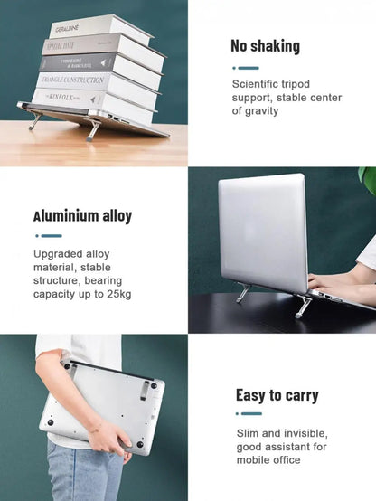 Laptop Stand for Computer Keyboard Holder Mini Portable Legs Laptop Stands for Macbook Huawei Xiaomi Notebook Zinc Alloy Support