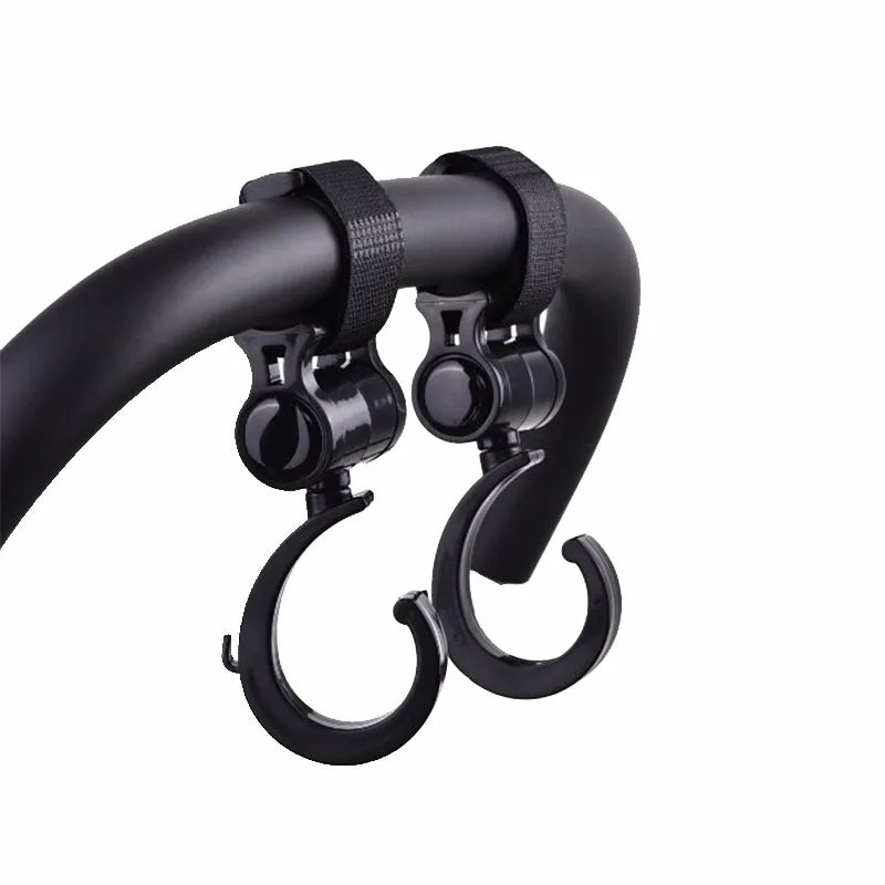 2pcs Baby Hooks Multi Stroller Pram Hook Clips 360 Degree Rotate Hangers Trolley Cart Organizer Metal Tool Strollers Accessories