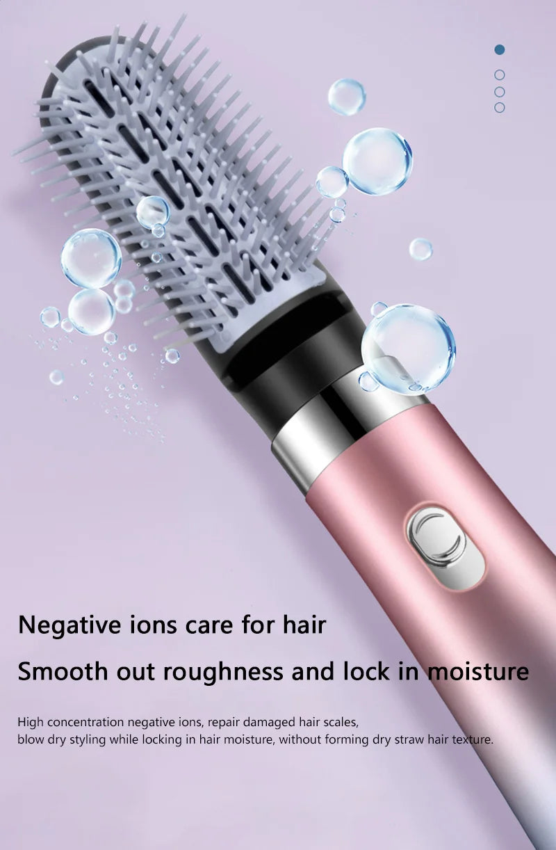 Hair Dryer Portable Comb lonic Hair Straightening Brush Hot Air Curling For Hair Roller Blow Dryer Quick Dry Hair Curler Curling
