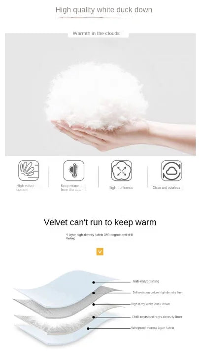 2025 New Women's Hooded Down Jacket 90% Duck Down Thickened Short Down Jacket Casual Versatile Fashion Cuffs Label Warm Coat