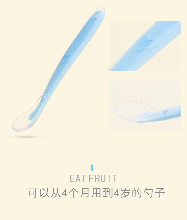 Silicone Soft Spoons for Baby Infant Feeder Spoons for Children Kids Soft Safety Feeding Spoons BPA Free Baby Utensils Flatware