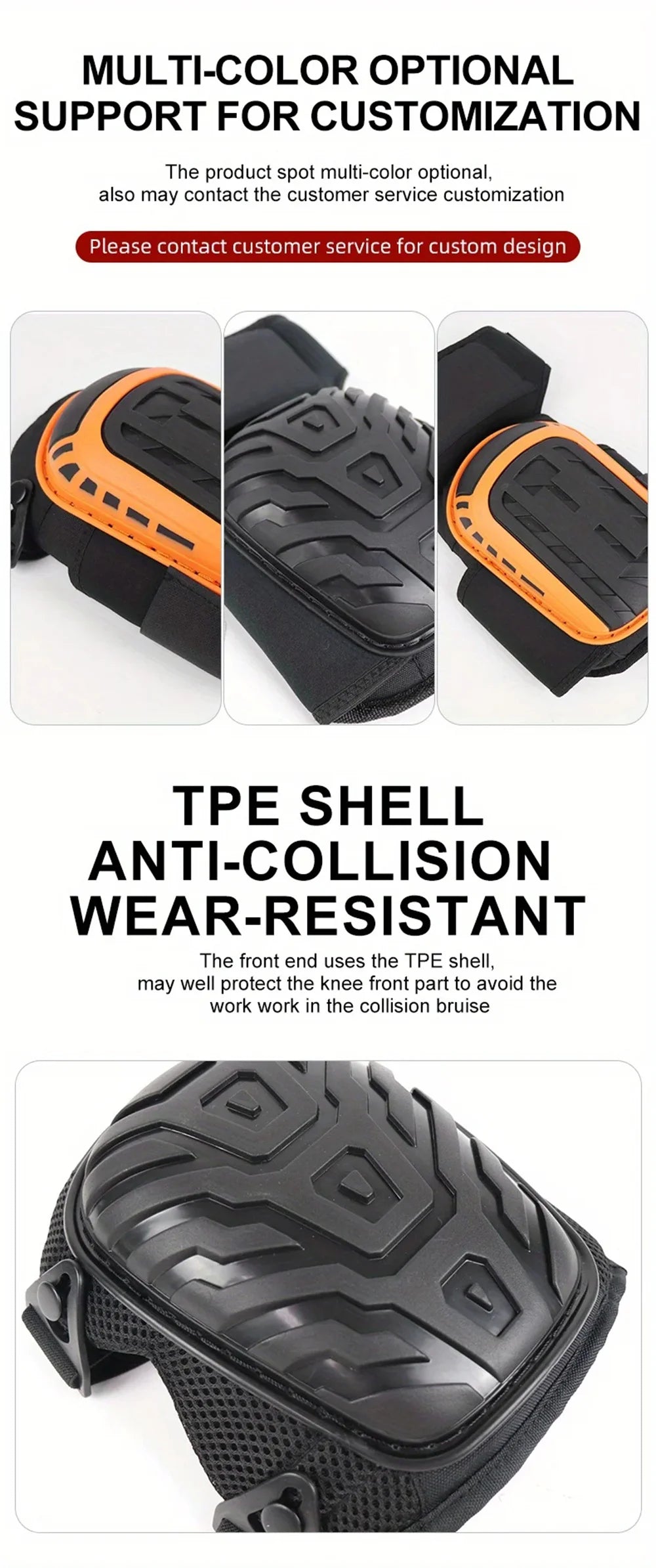 1 Pair of Professional Knee Pads-Thick Gel Cushion,Double Straps & Adjustable Clips - Perfect for Work,Gardening & Construction