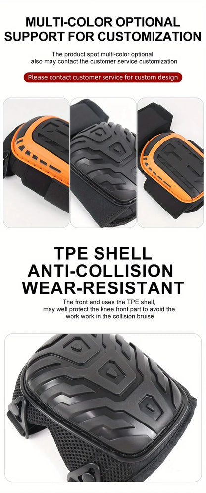 1 Pair of Professional Knee Pads-Thick Gel Cushion,Double Straps & Adjustable Clips - Perfect for Work,Gardening & Construction