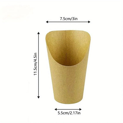 50pcs Multi-Use Disposable Paper Cups Eco-Friendly, Sturdy Design for Snacks, Desserts Parties  Ideal for French Fries, Cupcakes