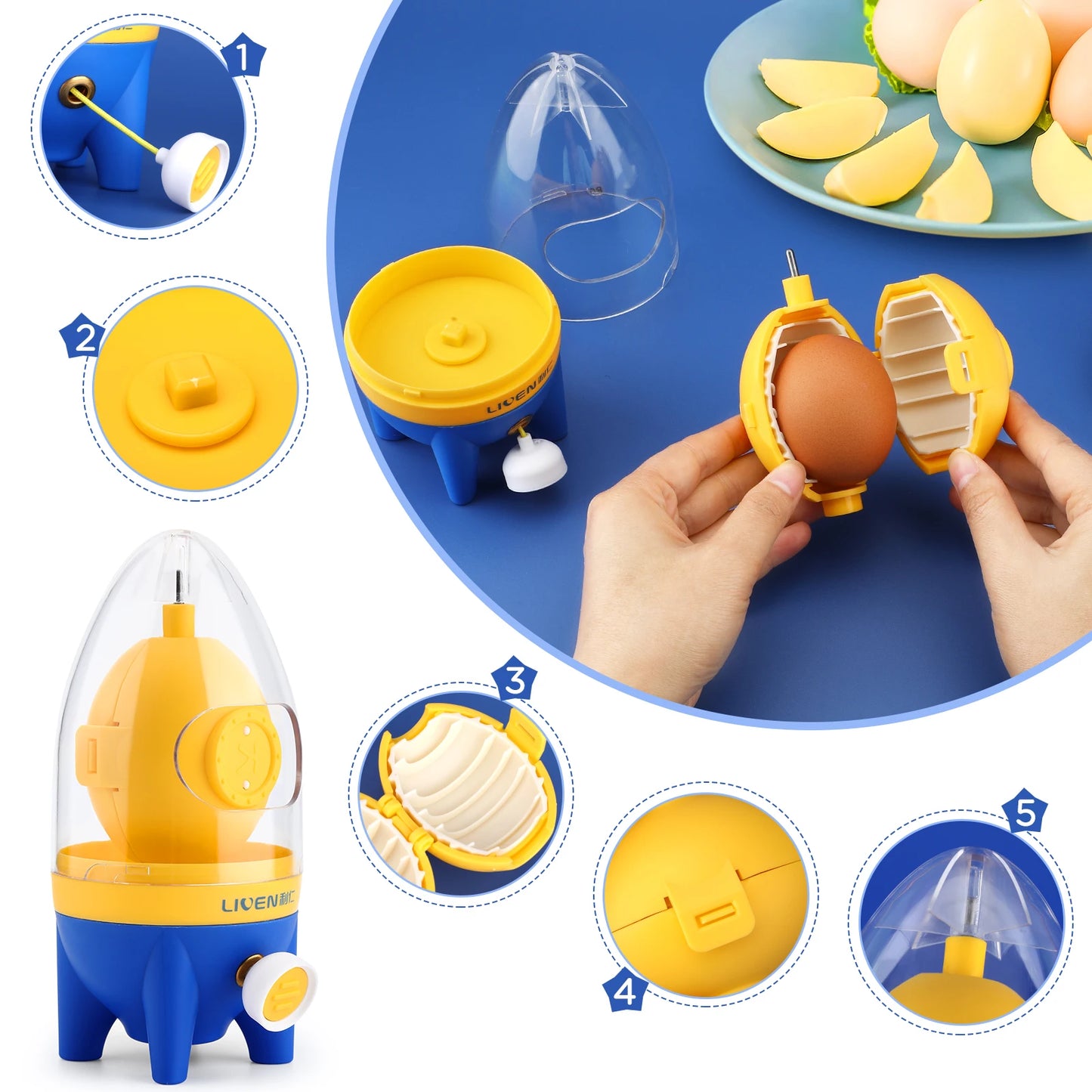 Manual Golden Stirrer Egg White Yolk Shaker Pull Beater Turn Device Homogenizer Home Non-Beater Kitchen Accessories New